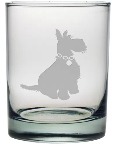 Susquehanna Preppy Pup Set Of Four 14oz Rocks Glasses