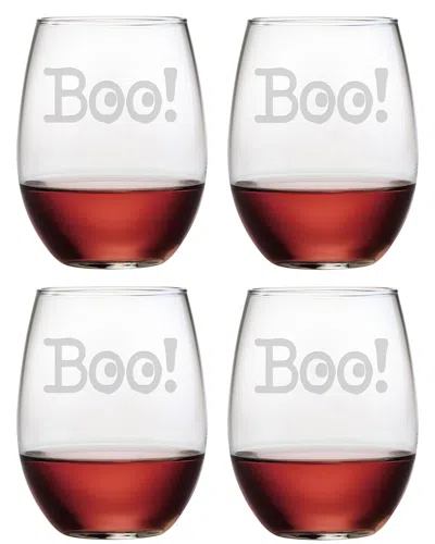 Susquehanna Set Of 4 Boo Stemless Wine Glasses