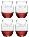 Susquehanna Set Of 4 Boo Stemless Wine Glasses