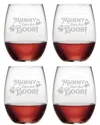 Susquehanna Set Of 4 Mummy Loves Her Boos Stemless Wine Glasses