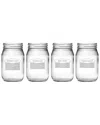 Susquehanna Set Of 4 On The Rocks 16oz Mason Jars