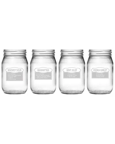 Susquehanna Set Of 4 On The Rocks 16oz Mason Jars