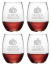 Susquehanna Set Of 4 Smashed Stemless Wine Glasses
