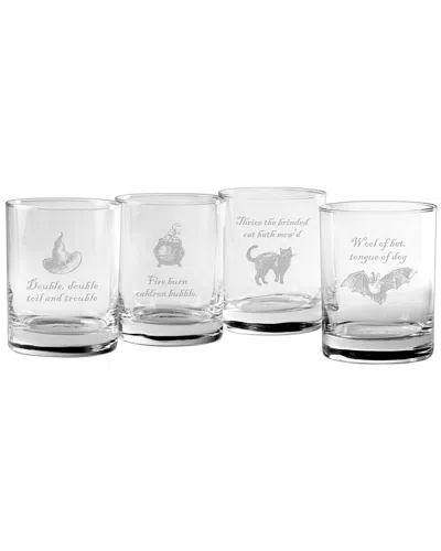 Susquehanna Set Of 4 Toil & Trouble Assortment Rocks Glasses