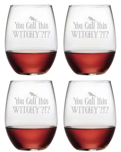 Susquehanna Set Of 4 You Call This Witchy Stemless Wine Glasses
