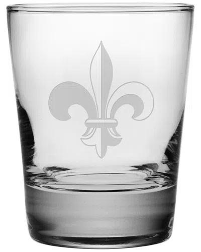 Susquehanna Set Of Four 13.25oz Fleur De Lis Double Old Fashioned Glasses