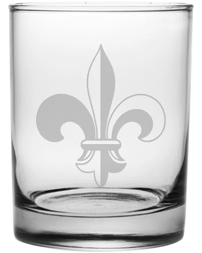 SUSQUEHANNA SUSQUEHANNA SET OF FOUR 14OZ CRESTED FLEUR DE LIS DOFS