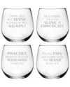 Susquehanna Set Of Four 16.75oz Random Acts Of Wineness Stemless Wine Glasses