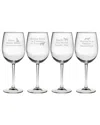 Susquehanna Set Of Four 19oz Canine Carols Ap Wine Glasses