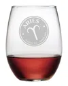 Susquehanna Set Of Four 21oz Aries Stamp Stemless Glasses