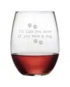 Susquehanna Set Of Four 21oz I'd Like You More Stemless Wine Glasses
