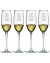 Susquehanna Set Of Four 8oz Pop Clink Fizz Champagne Flutes
