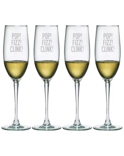 SUSQUEHANNA SUSQUEHANNA SET OF FOUR 8OZ POP CLINK FIZZ CHAMPAGNE FLUTES