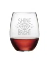 Susquehanna Shine Bright Set Of Four 21oz Stemless Glasses