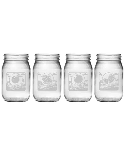 Susquehanna Summer Harvest Set Of 4 16oz Mason Jars
