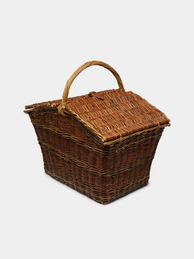 Sussex Willow Baskets Handwoven Willow Shooter Picnic Basket  Abask Luxury Gift In Brown