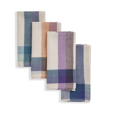 Sustainable Threads 100% Cotton Striped Square Napkin In Beige;gray;green;white;brown;multicolor