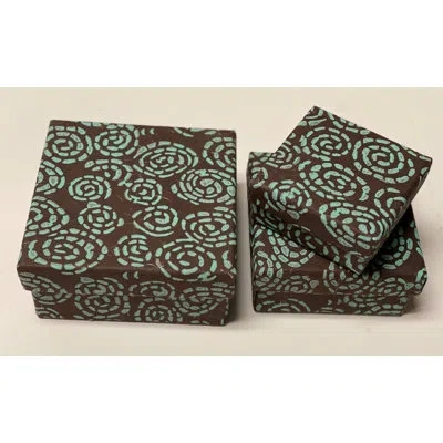 Sustainable Threads 3 Piece Spiral Nesting Jewelry Decorative Box Set In Brown