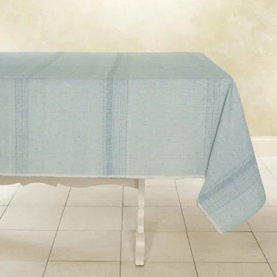Sustainable Threads Ecoloom Handwoven Cotton Tablecloth In Blue