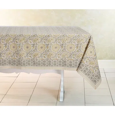 Sustainable Threads Hand Block Printed Tablecloth In Orange