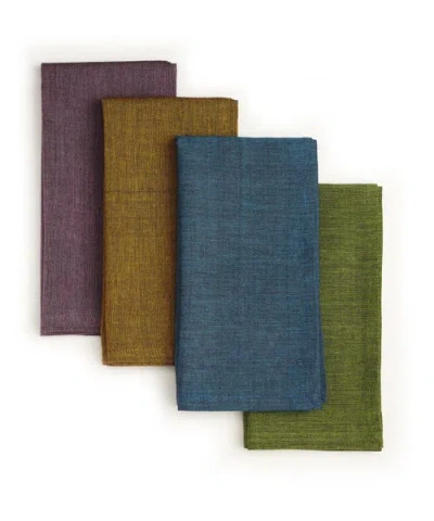 Sustainable Threads Palette Handwoven Cotton Napkins In Multi