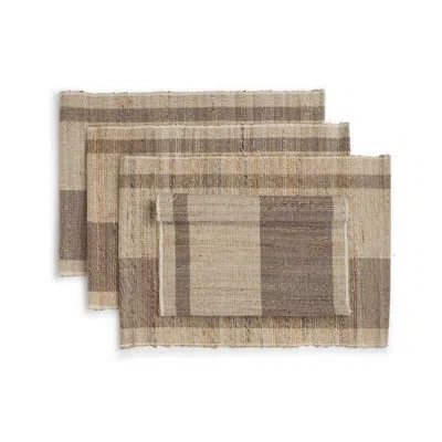 Sustainable Threads Sedona 4 Piece Plant Fiber Placemat Set In Blue;gray;beige