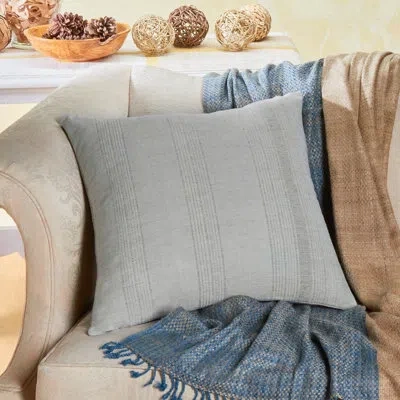 Sustainable Threads Square Cotton Pillow Cover & Insert In Gray