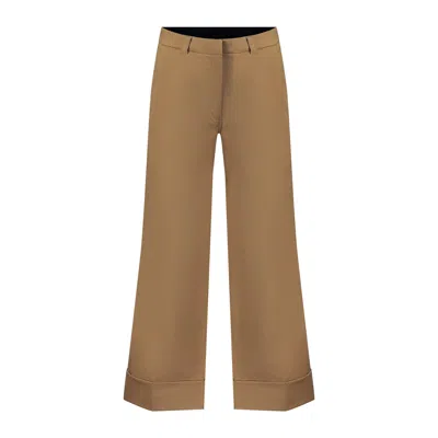 Sustainably U Women's Brown / Blue Ula Chinos In Brown/blue
