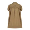 Sustainably U Women's Brown / Blue / White Ayanna Dress In Organic Cotton Poplin In Brown/blue/white