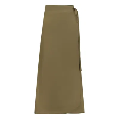 Sustainably U Women's Brown Moana Linen Wrap Skirt