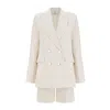 Sustainably U Women's Brown / White / Black Kaia Linen Blazer In Brown/white/black