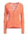 Susy-mix Woman Cardigan Salmon Pink Size Onesize Cotton, Acrylic In Pink