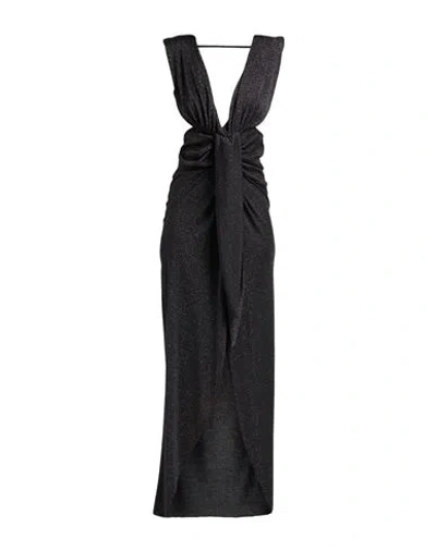Susy-mix Woman Maxi Dress Black Size M Polyester, Viscose, Metallic Fiber, Elastane