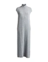 Susy-mix Woman Midi Dress Grey Size Onesize Acrylic, Polyamide, Pbt - Polybutylene Terephthalate, Wo