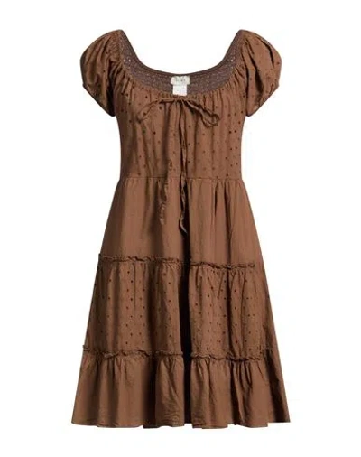 Susy-mix Woman Mini Dress Chocolate Brown Size Onesize Cotton