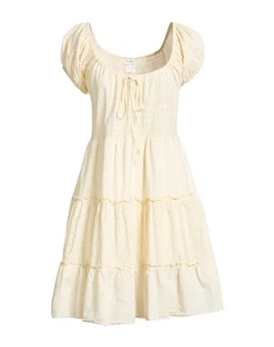 Susy-mix Woman Mini Dress Cream Size Onesize Cotton In White