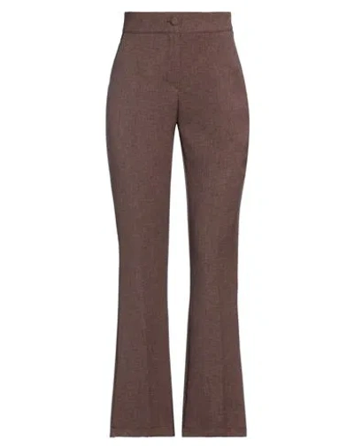 Susy-mix Woman Pants Brown Size L Polyester