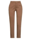 Susy-mix Woman Pants Camel Size 6 Cotton, Elastic Fibres In Sand