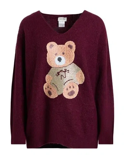 Susy-mix Woman Sweater Burgundy Size Onesize Acrylic, Polyamide, Wool, Elastane In Purple