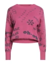 Susy-mix Woman Sweater Fuchsia Size Onesize Viscose, Polyester, Polyamide, Metallic Fiber In Pink