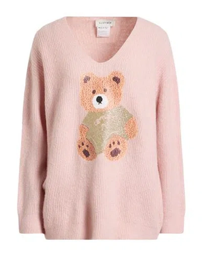 Susy-mix Woman Sweater Light Pink Size Onesize Acrylic, Polyamide, Wool, Elastane