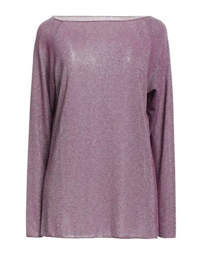 Susy-mix Woman Top Mauve Size 2 Viscose, Polyester, Polyamide, Elastane In Purple