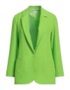 Susy-mix Woman Blazer Green Size L Polyester, Elastane In Green