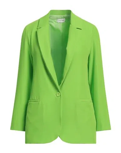 Susy-mix Woman Blazer Green Size L Polyester, Elastane