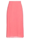 Susy-mix Woman Midi Skirt Coral Size L Polyester, Viscose, Elastane In Red
