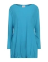 Susy-mix Woman Sweater Azure Size Onesize Viscose, Nylon In Blue
