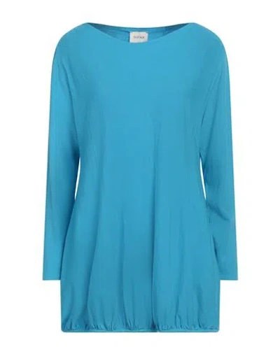 Susy-mix Woman Sweater Azure Size Onesize Viscose, Nylon In Blue