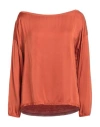 Susy-mix Woman Top Rust Size L Viscose, Elastane In Red