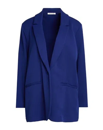 Susy-mix Woman Blazer Blue Size 3 Polyester, Elastane
