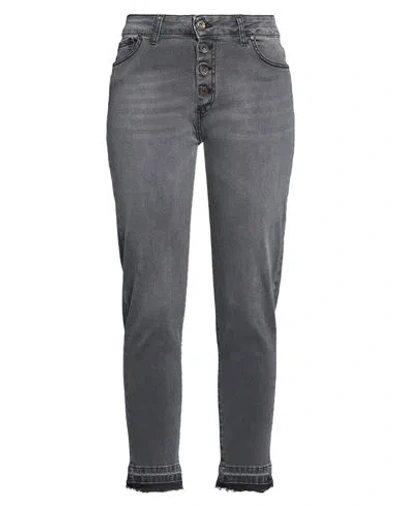 Susy-mix Woman Jeans Lead Size 8 Cotton, Elastane In Gray
